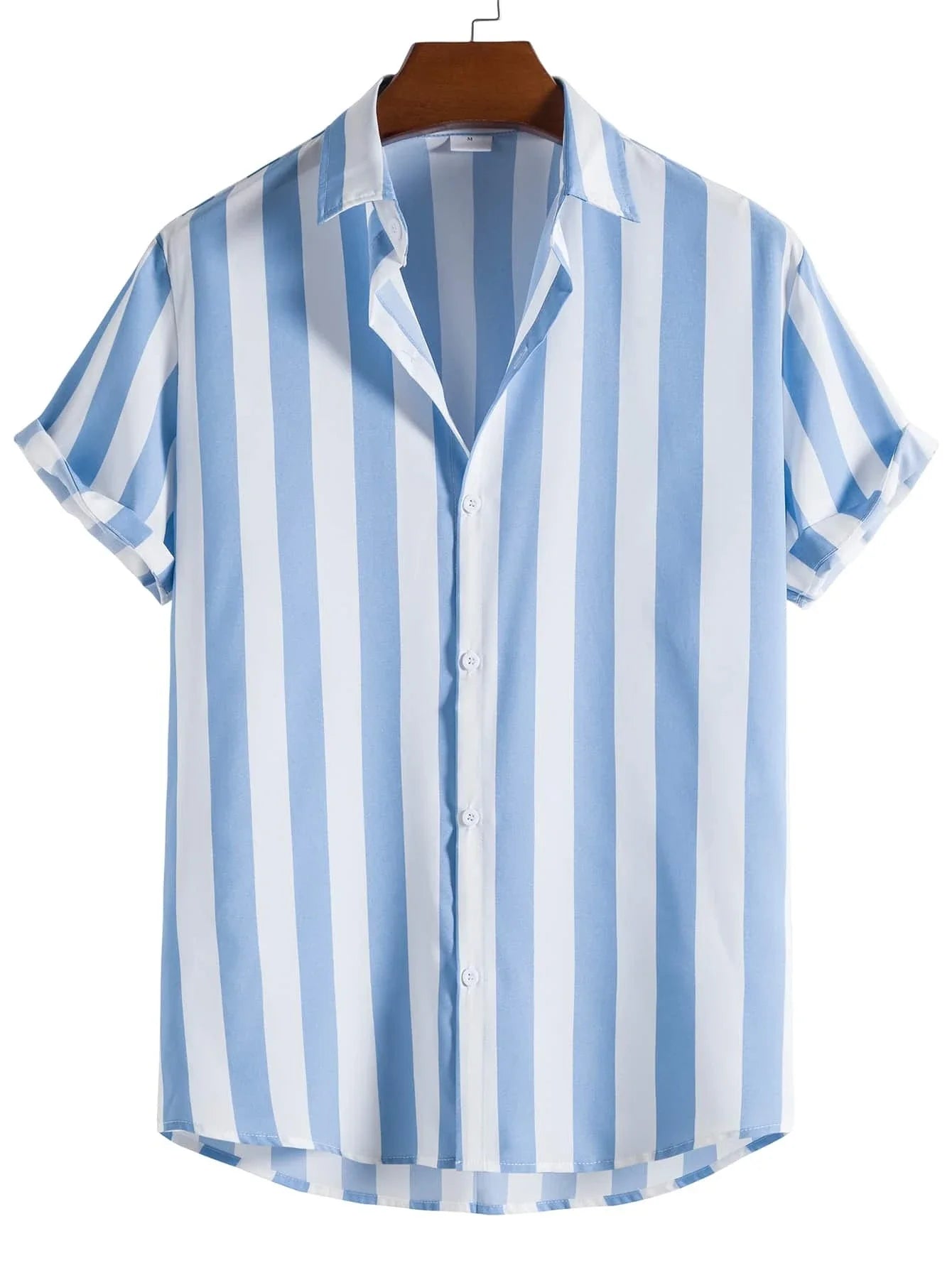 Chemise d'été a rayure verte pour homme