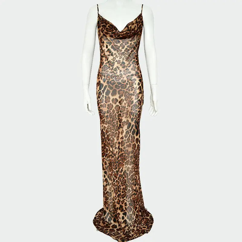 Robe léopard sexy pour femme