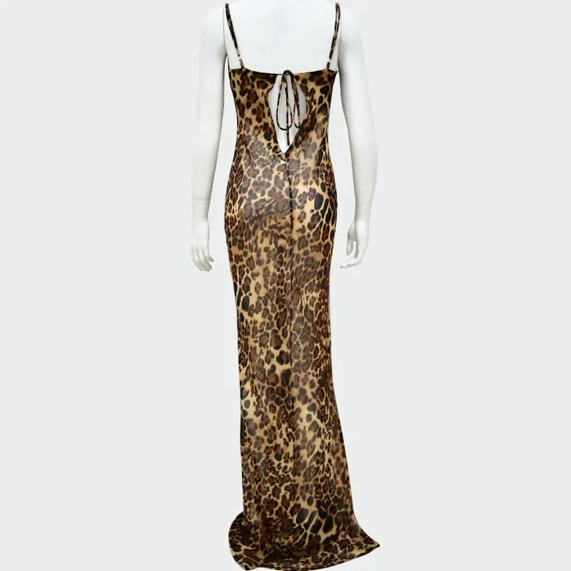 Robe léopard sexy pour femme