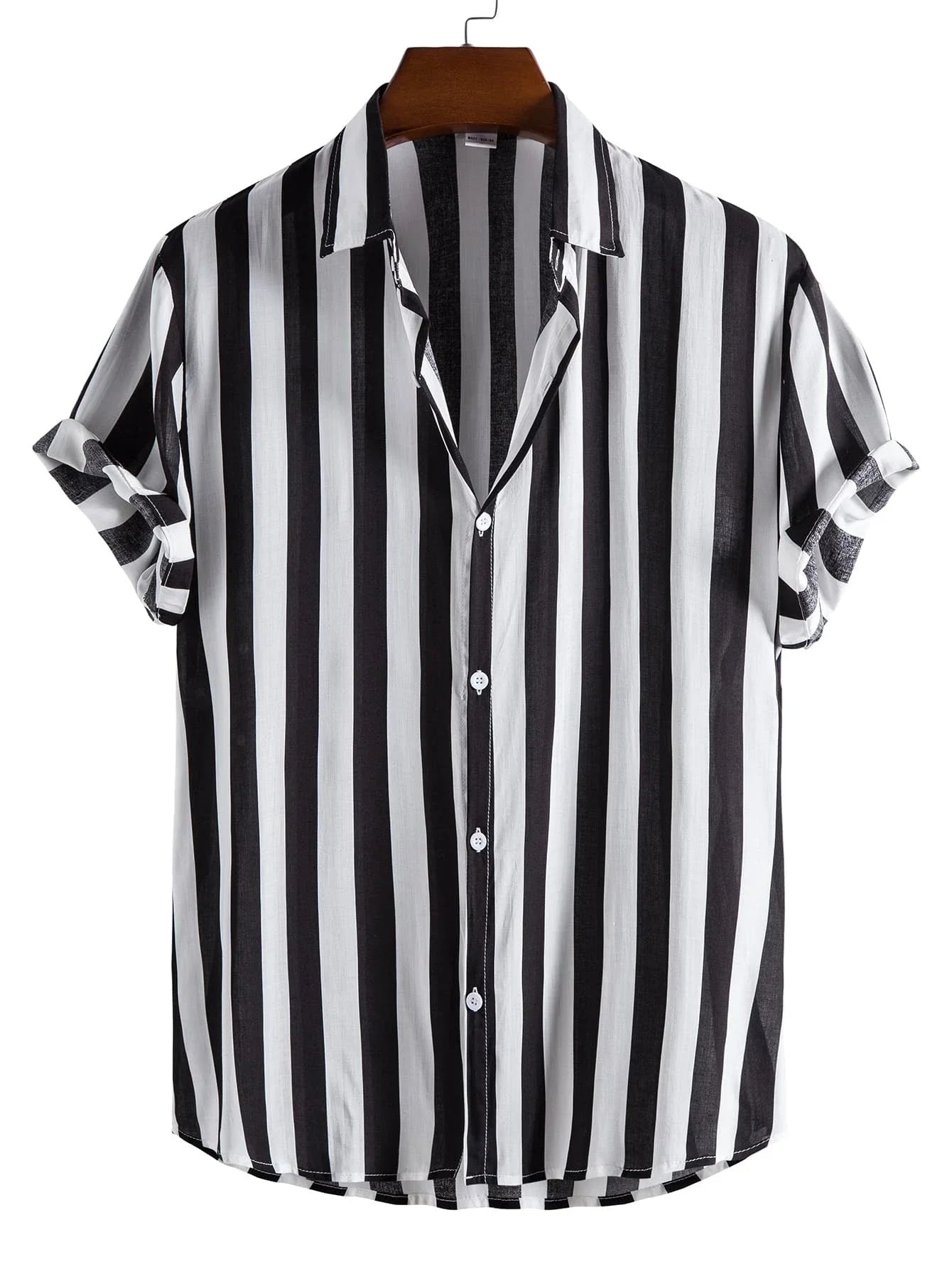 Chemise d'été a rayure verte pour homme