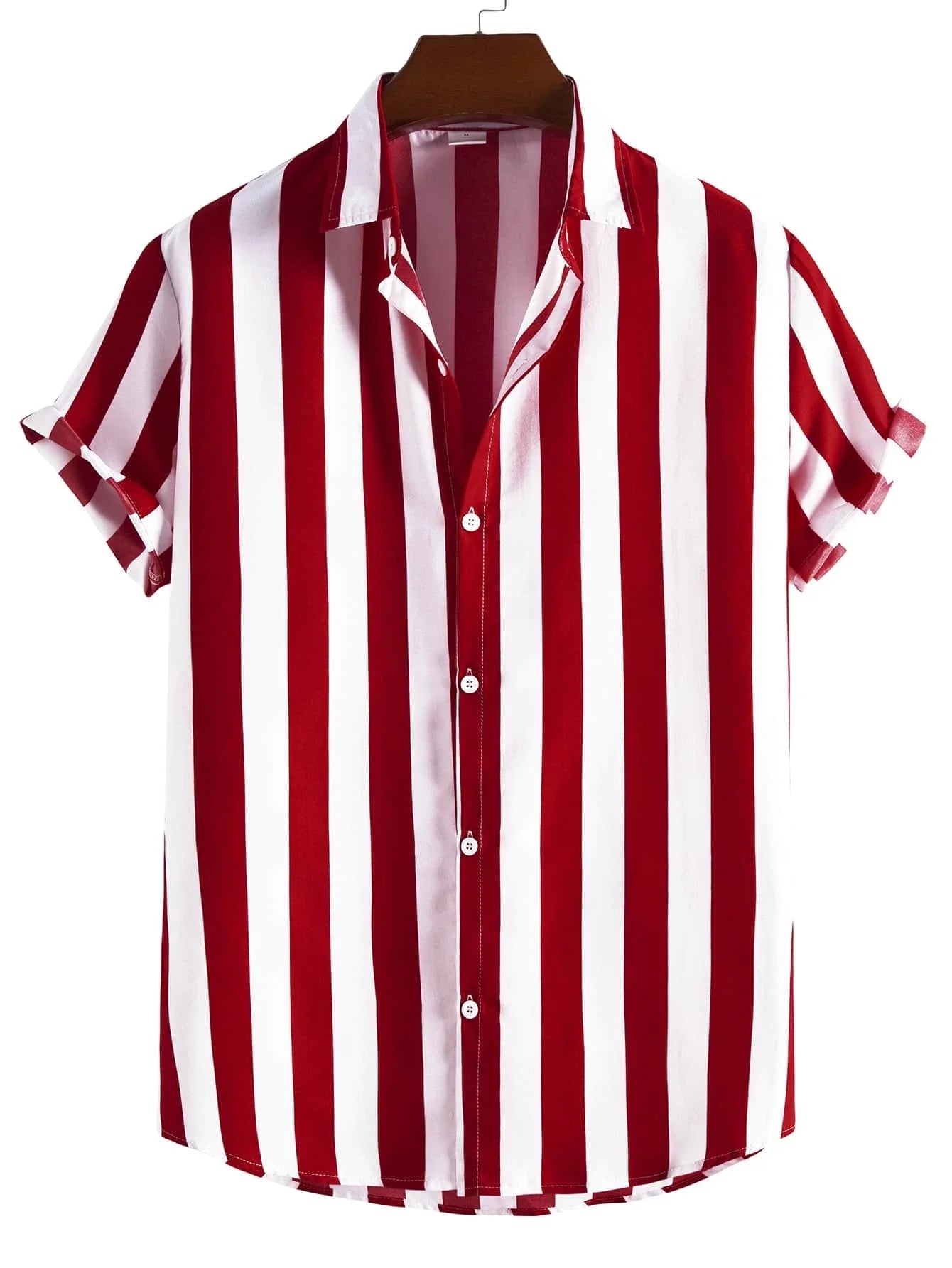 Chemise d'été a rayure verte pour homme