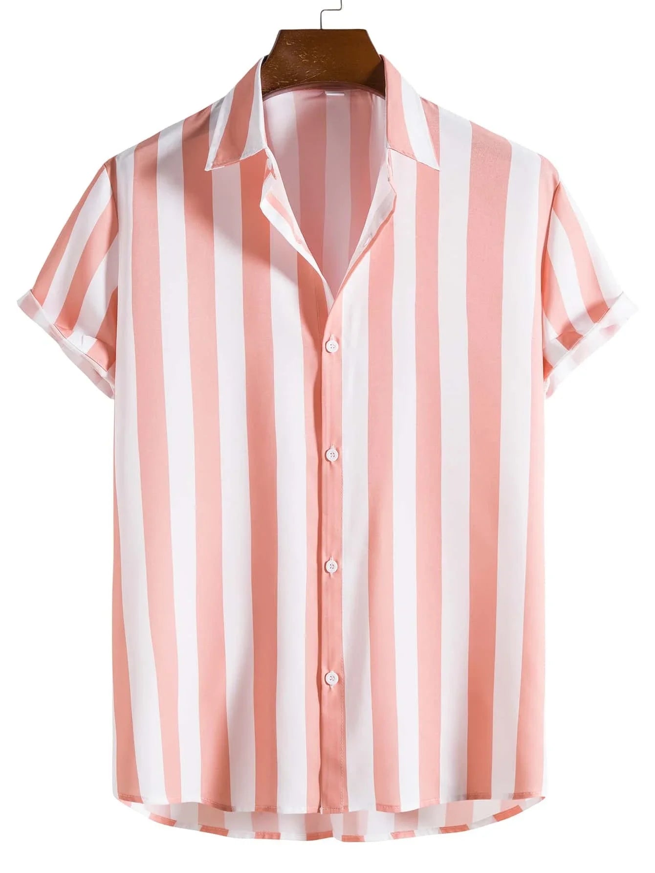 Chemise d'été a rayure verte pour homme