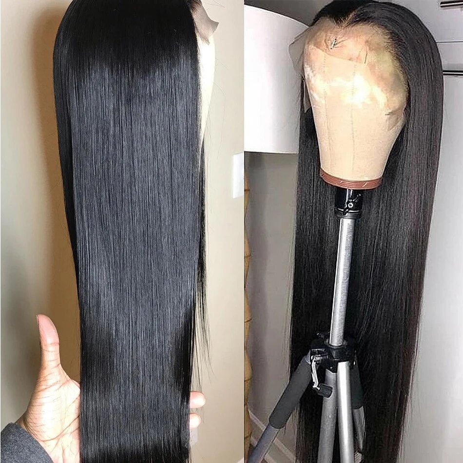 30 32 inch bone straight lace front human hair wigs 13x4 brazilian