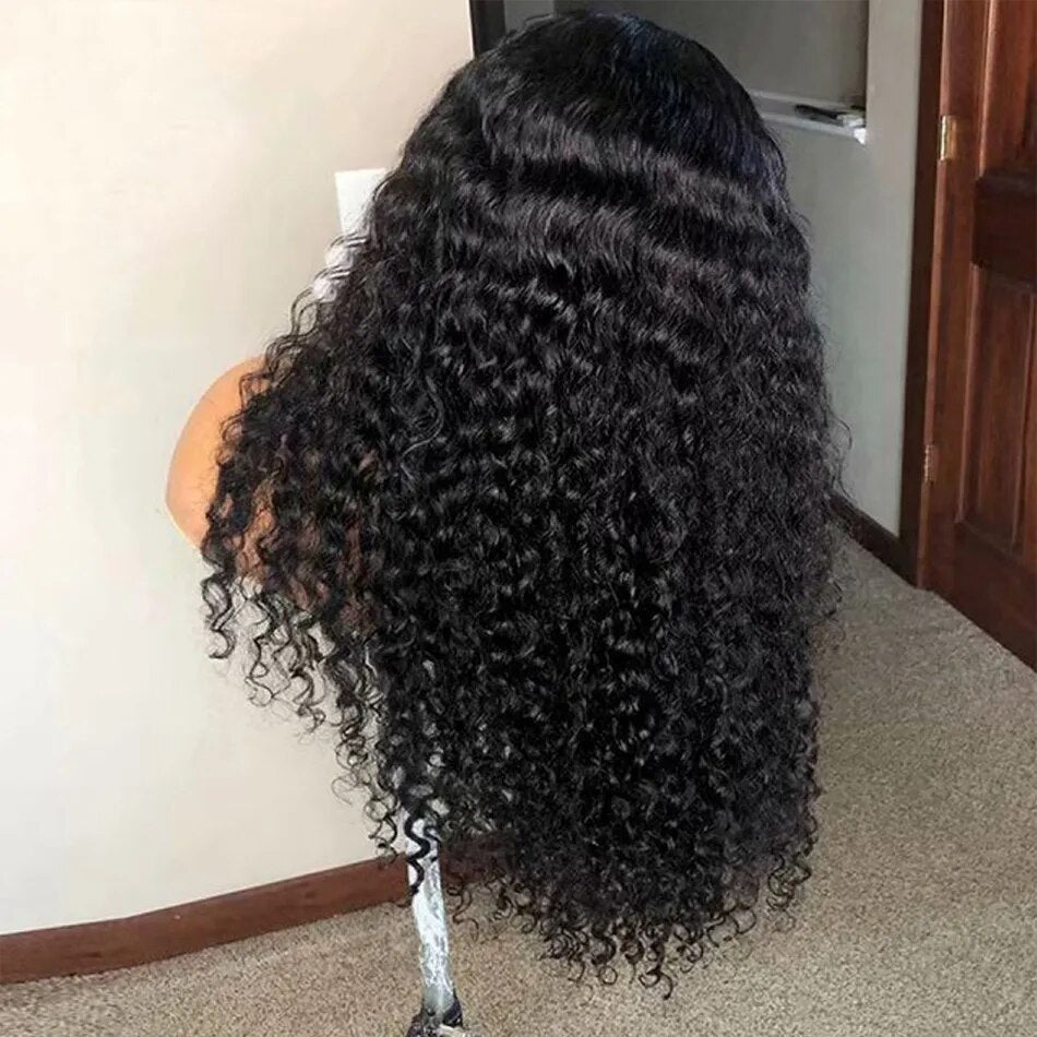 30 inch kinky curly lace front human hair wigs 13x4 deep wave frontal
