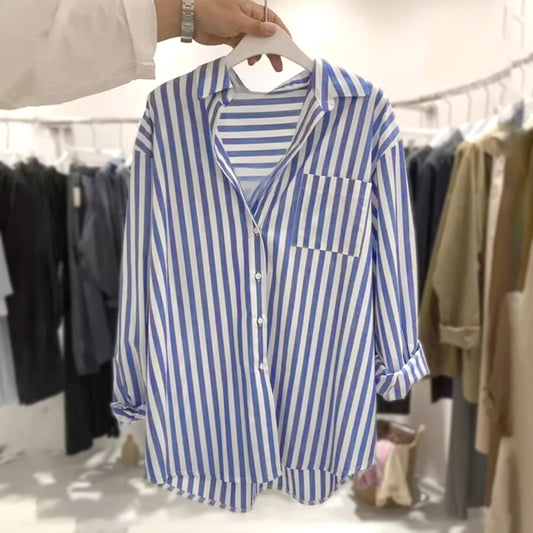 Chemise d’été a rayures pour femme
