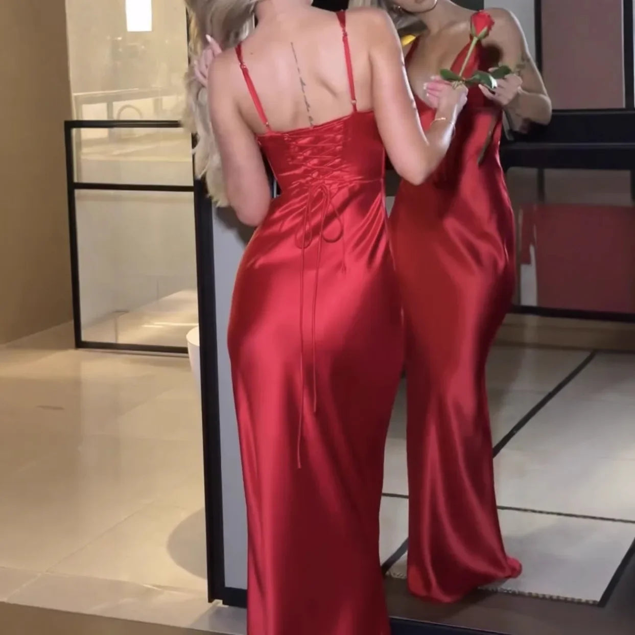 Robe de soirée rouge sexy pour femme