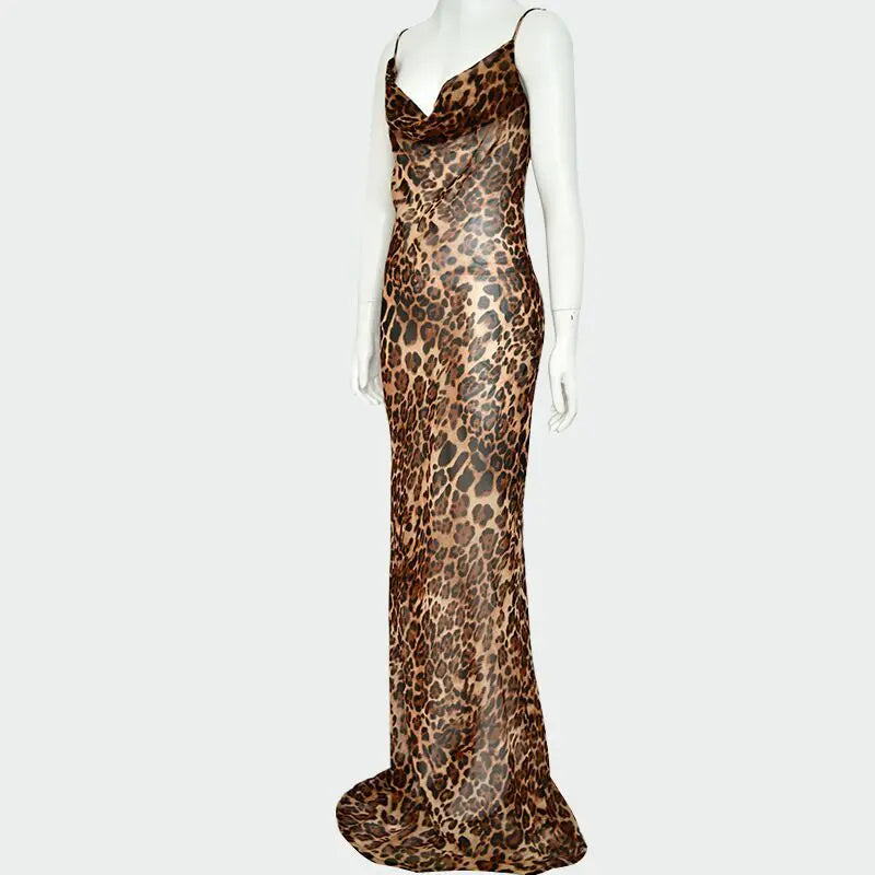 Robe léopard sexy pour femme