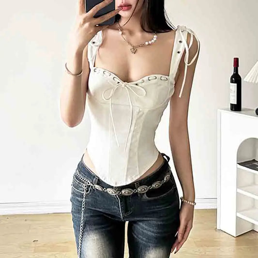 Haut corset blanc pour femme