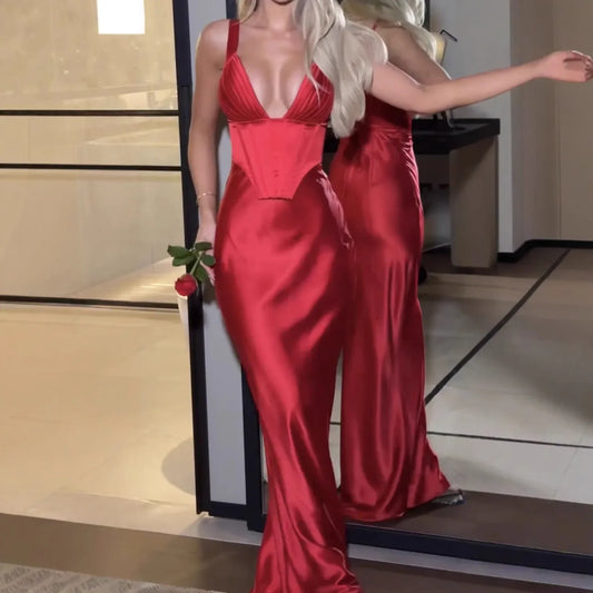 Robe de soirée rouge sexy pour femme