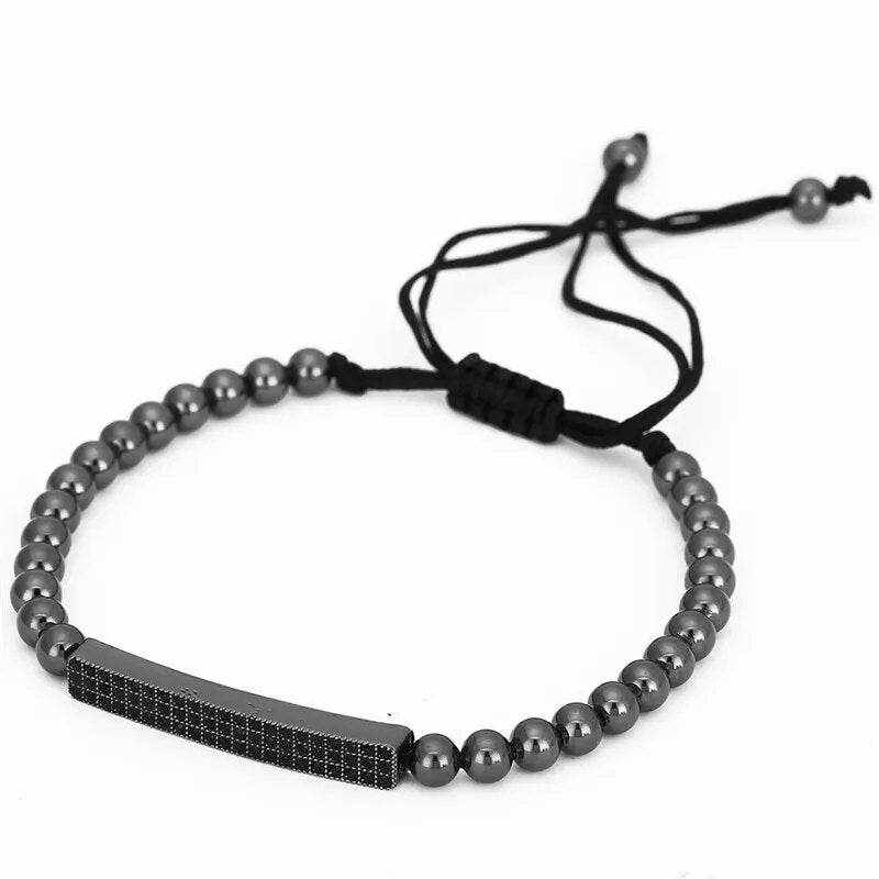 bracelets à breloques ensembles 6mm perles mates Bracelet en pierre hommes femmes