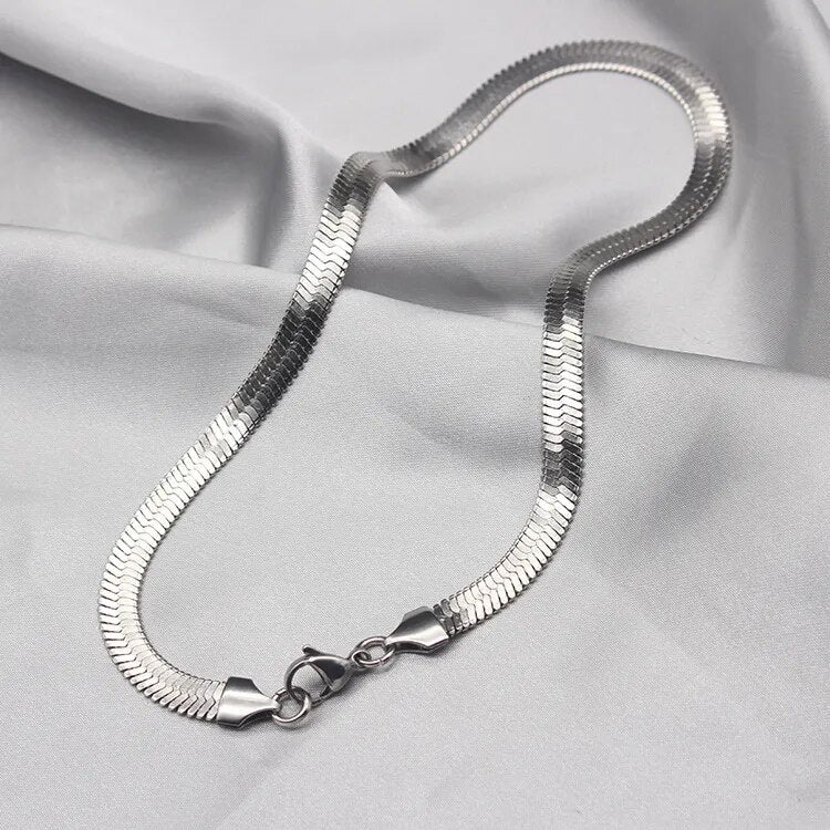 Snake Chain Necklace for Men Women Choker 2/3/4/5mm Width Stainless Steel Necklace