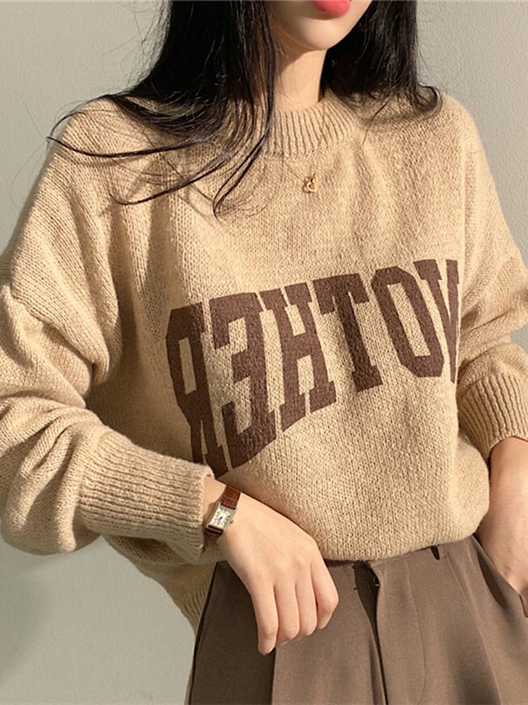 Colorfaith  Chic mode coréenne , pulls Vintage surdimensionné tricoté élégant