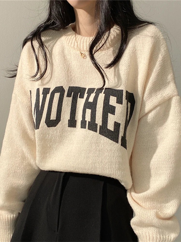 Colorfaith  Chic mode coréenne , pulls Vintage surdimensionné tricoté élégant