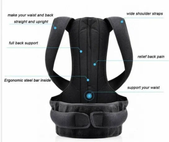 Spine Posture Corrector, Adjustable Posture Fixation Band, Back Support, Back Brace