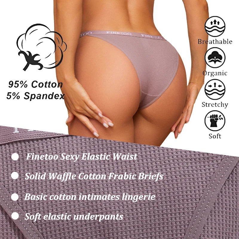 Finetoo 4 pçs calcinha de algodão feminino sexy carta cintura baixa briefs waffle elástico feminino roupa interior macio respirável lingerie S-XL