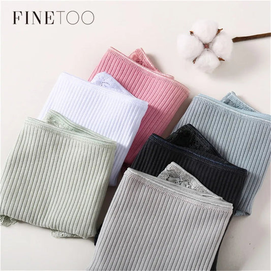 FINETOO Women's Panties Soft Cotton Underwear Breathable Briefs Low Waist Solid Panties Ladies