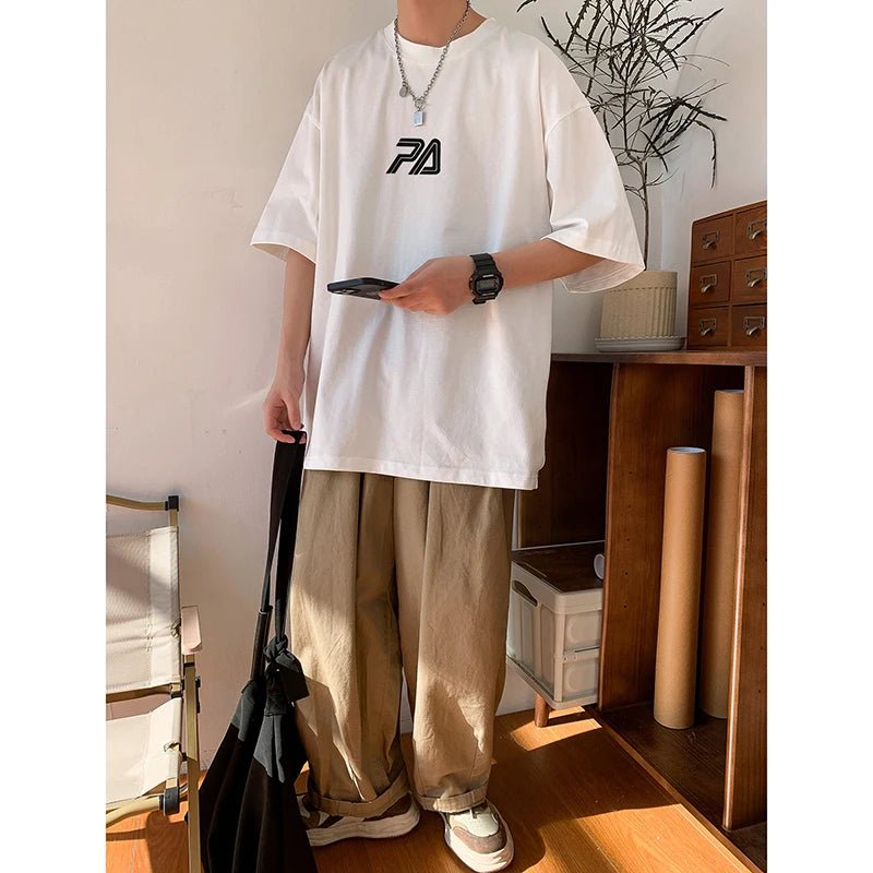 LAPPSTER – Camisetas japonesas para jovens com estampa urbana, camisetas grandes com letras de manga curta
