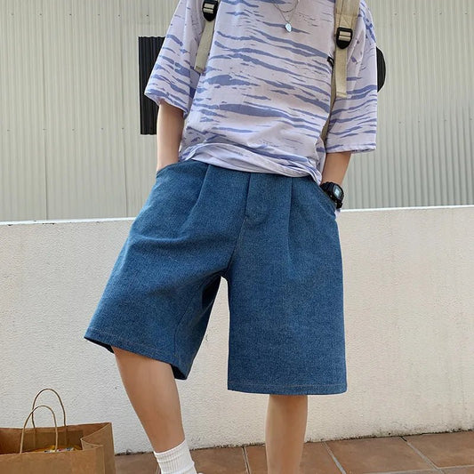 Shorts jeans folgados japoneses juvenis LAPPSTER