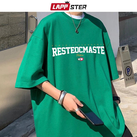LAPPSTER Y2k mode coréenne graphique T-shirts coton été surdimensionné