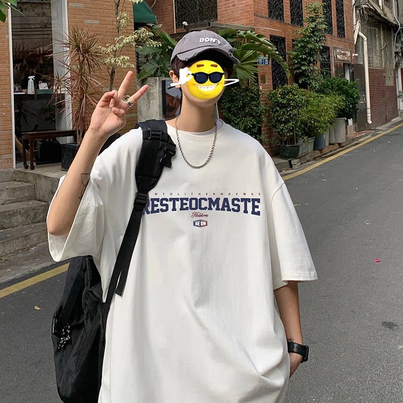 LAPPSTER-Youth Y2k Camisetas gráficas da moda coreana de algodão grande