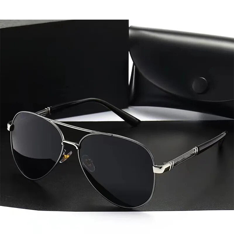 Óculos de sol polarizados de luxo, homens, mulheres, óculos para dirigir