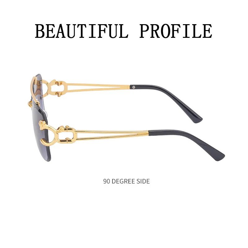Retro Rimless Steampunk Sunglasses Vintage Shades