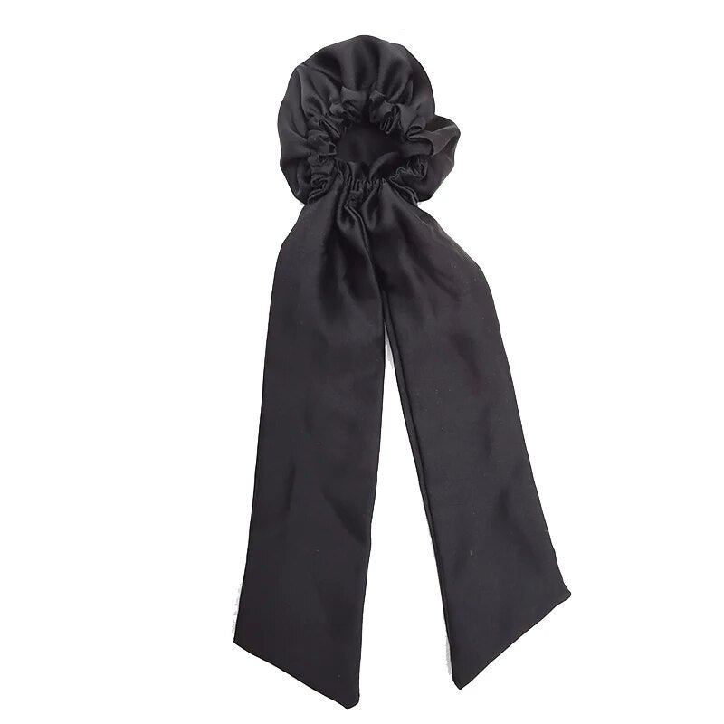 Lystrfac – chouchous en soie pour chignon, ruban de cravate, couleur unie, corde de tête, anneau de cheveux