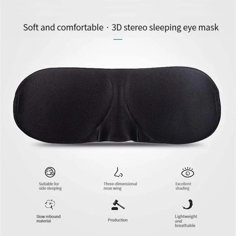 3D Sleep Mask Eyepatch Soft Portable Travel Blindfold