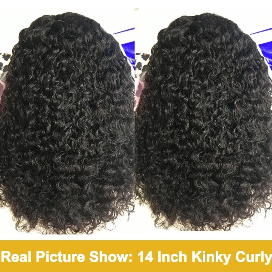 Short Bob Glueless Kinky Curly Wig 13X4