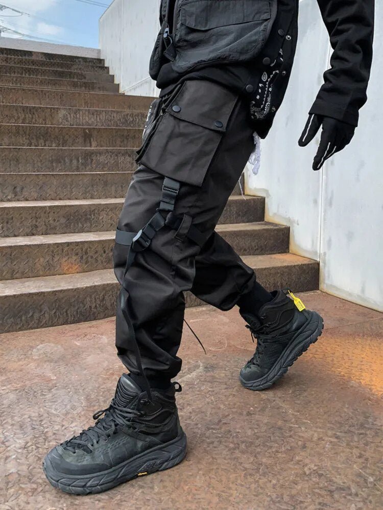 PFNW Strap Patchwork Dark Style Cargo Pants Men Techwear High Street Trend Streetwear