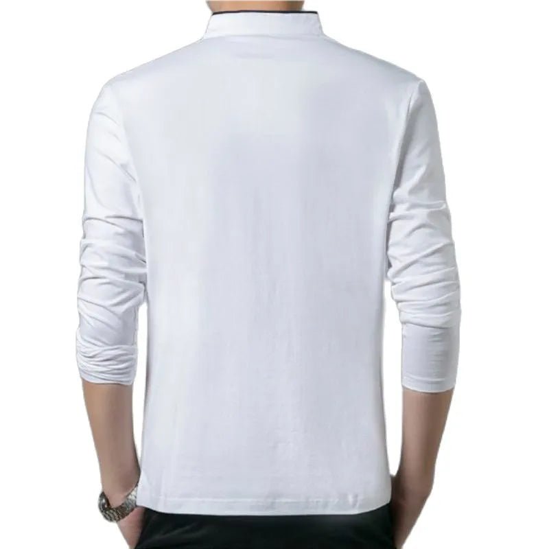 Camiseta de manga comprida sólida básica com suporte blusa camiseta top casual algodão