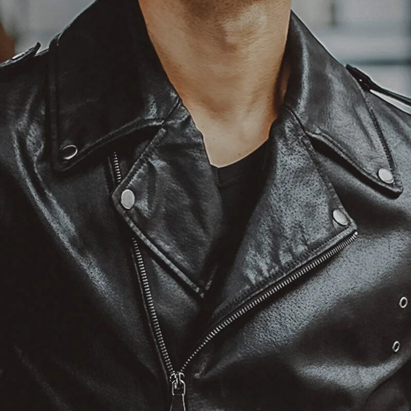 Black Genuine Leather Jacket Men's Winter Coat