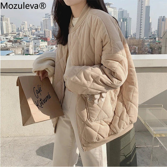 Jaqueta de veludo grossa com decote em V, jaqueta vintage quente de alta qualidade e tamanho grande