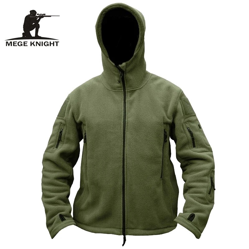 tactical fleece jacket casual coat, hooded army winter clothing